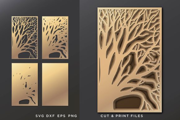 Download Layered Decorative Panel SVG, Tree SVG - Decorative panel svg Collection