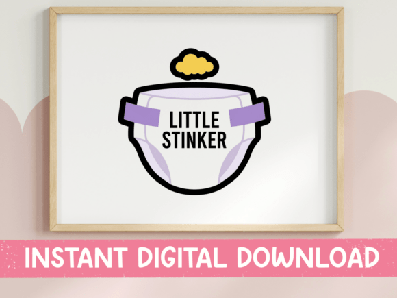 Download Little Stinker Baby Diaper Sticker - Premium Bundle