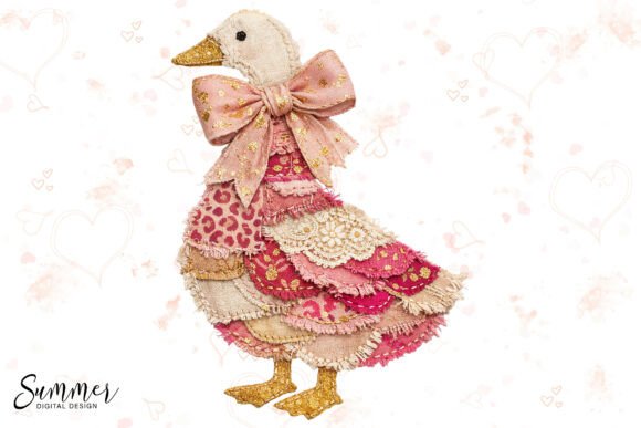 Download Pink Bow Patchwork Goose PNG Sublimation - Png sublimation Collection