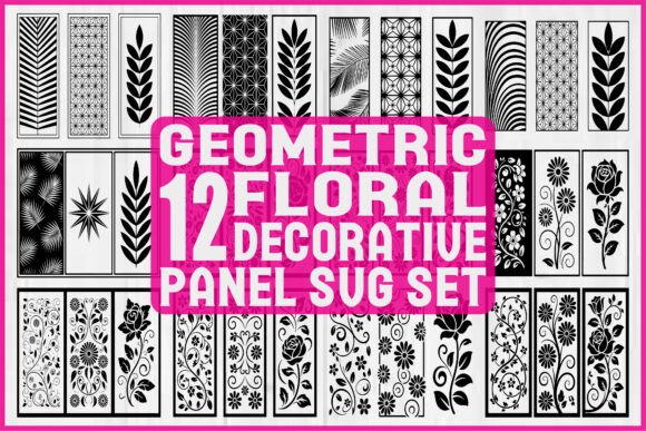 Download Geometric &amp; Floral Decorative Panel SVG - Decorative panel svg Collection