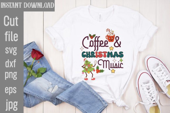 Download Coffee &amp; Christmas Music Retro PNG Sublimation - Png sublimation Collection